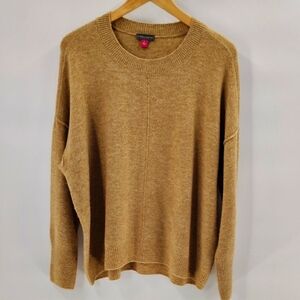 Vince Camuto Tan Pullover Sweater Size Large Relaxed Fit Long Sleeve Middle Seam